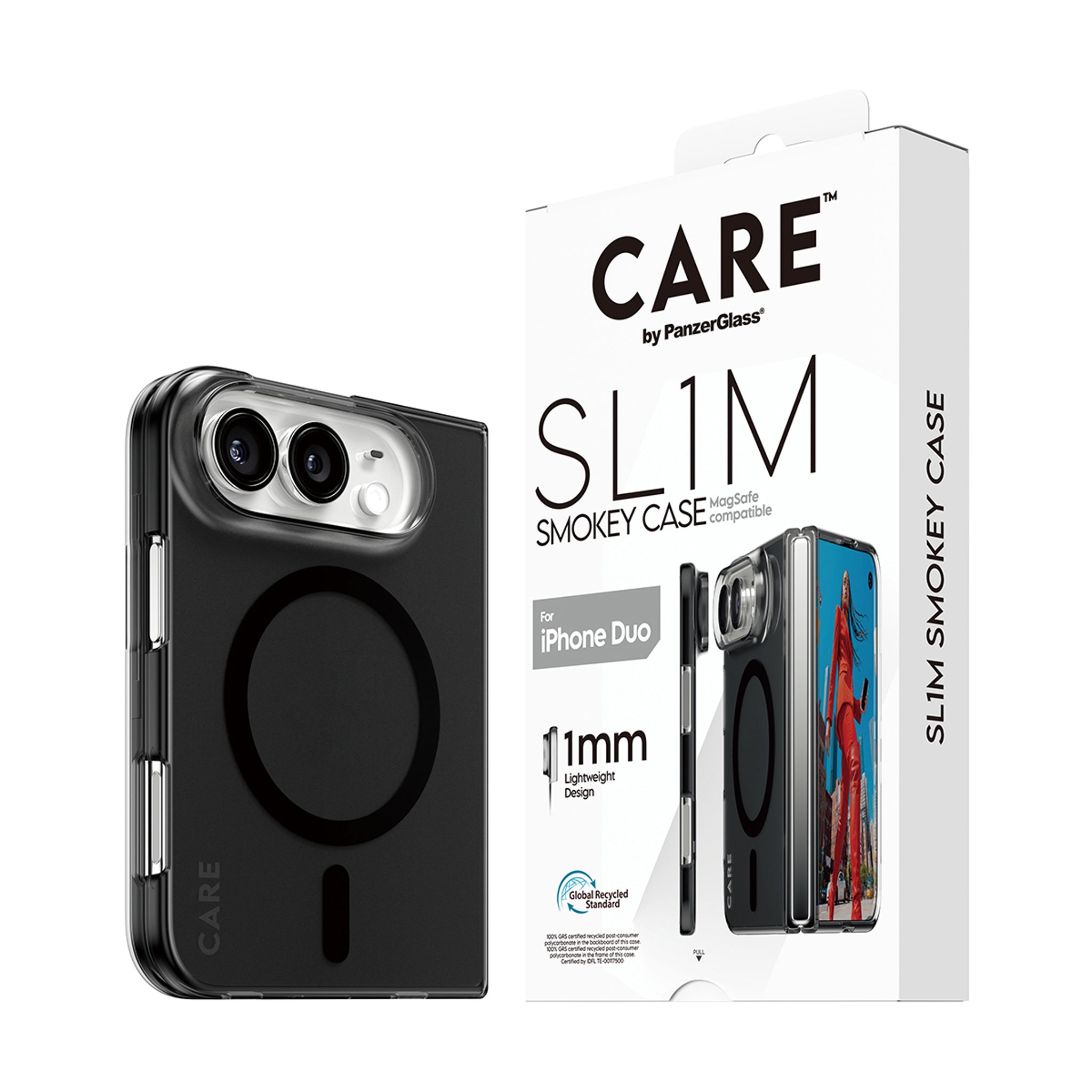 CARE™ by PanzerGlass® SL1M Case Smokey w. Black MagSafe iPhone Duo